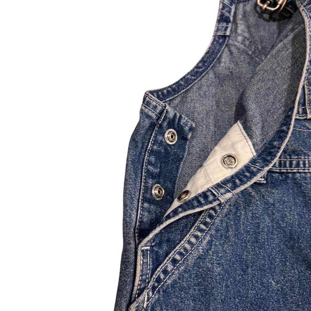 Vintage 90s Old Navy Toddler Denim Overalls Blue Cotton Straight Leg Kid Unisex - Picture 12 of 16